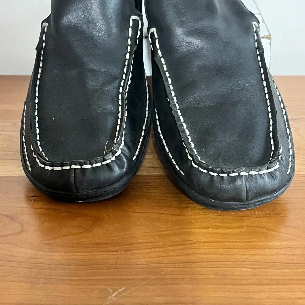 White Mountain Karma Mens Black Leather Moc Toe‎ Slip On Loafers Size 11M